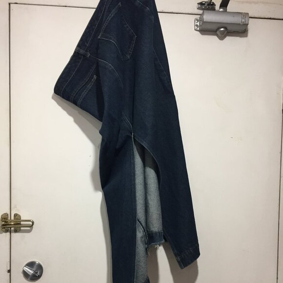 VINTAGE CONTRAST JEANS MAXI SKIRTS SIZE 15 - Picture 6 of 7